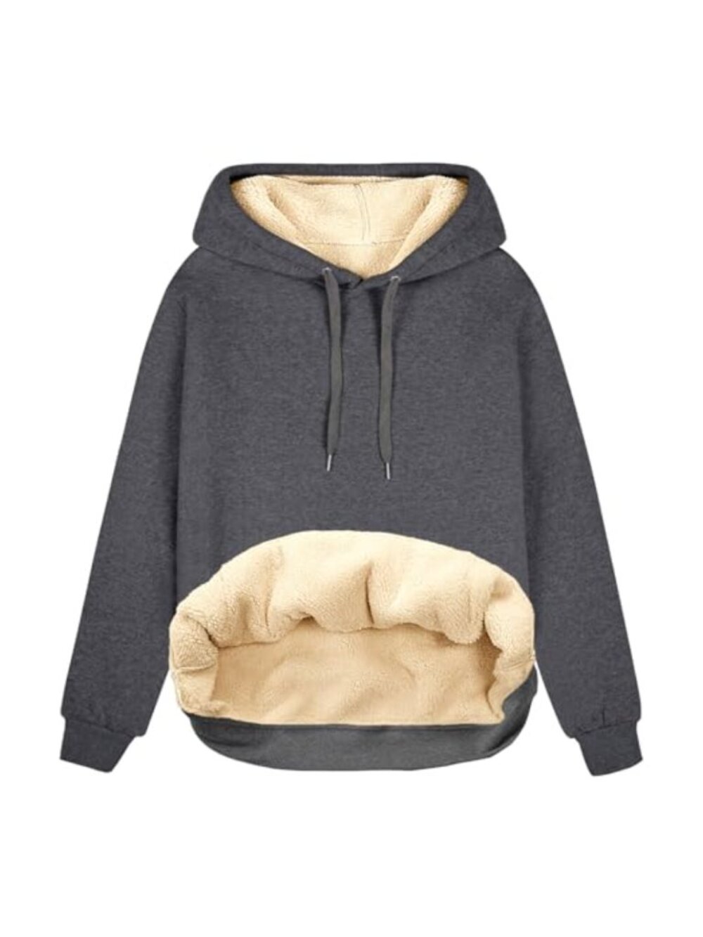 Xukk Women's Sherpa Lined Fleece Hoodie Pullover with Pocket